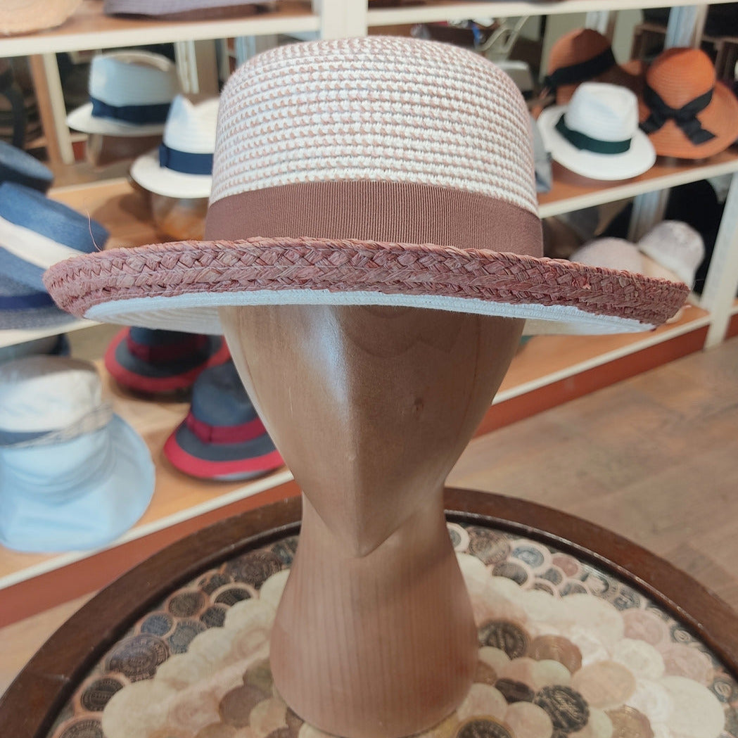 Bi-color raffia hat